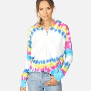 Lauren Moshi Tie Dye Irma Pinky Swear Zip Up Hoodie Size M